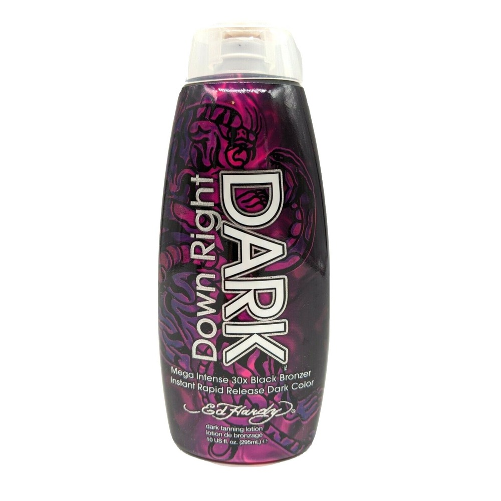 Ed Hardy Down Right Dark Mega Intense 30x Black Bronzer Tanning Lotion 10oz